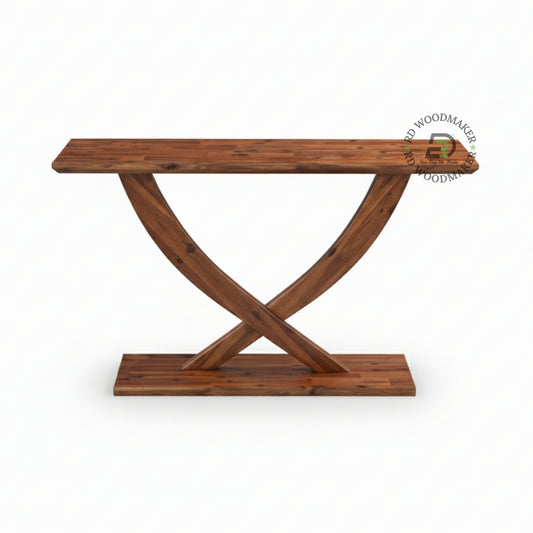 CROSS BASE SOLID WOOD CONSOLE TABLE