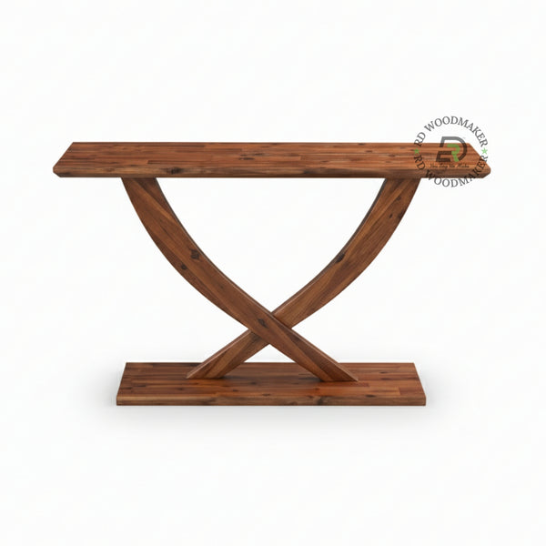 CROSS BASE SOLID WOOD CONSOLE TABLE
