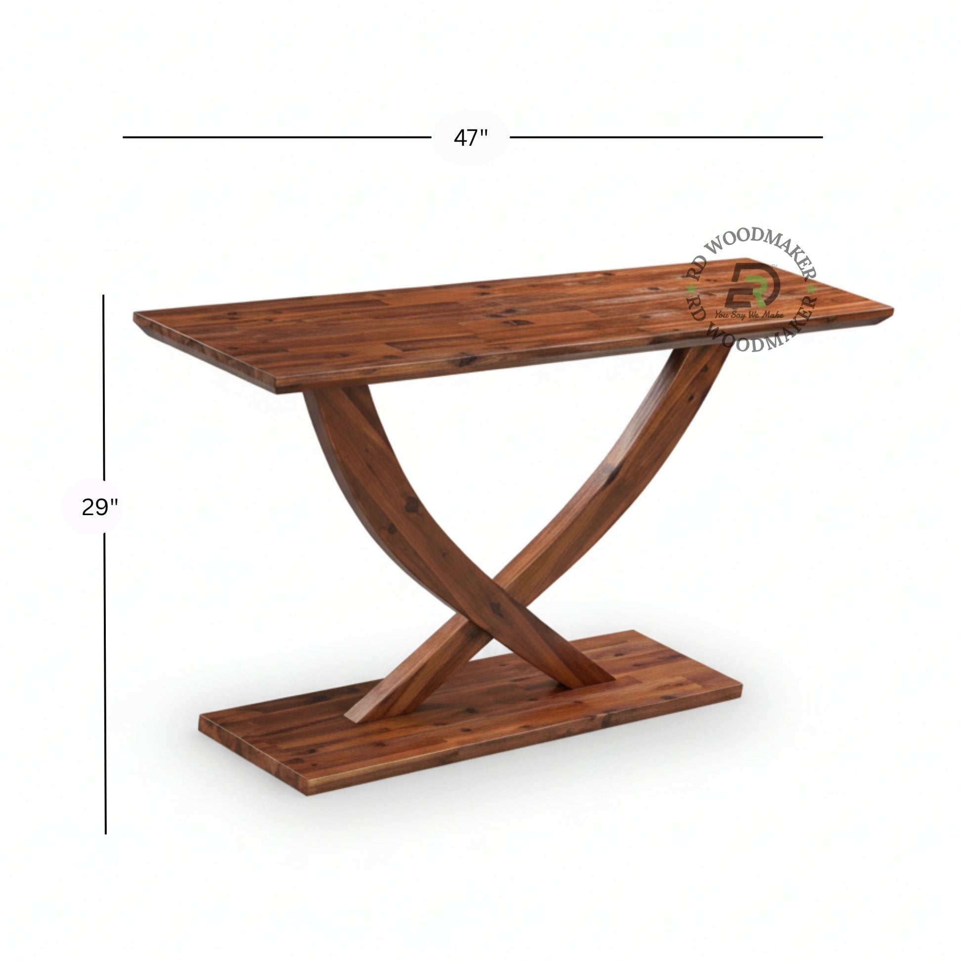 CROSS BASE SOLID WOOD CONSOLE TABLE