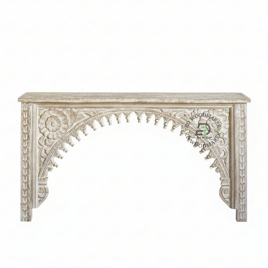 HANDCARVED ARCH DESIGN CONSOLE TABLE