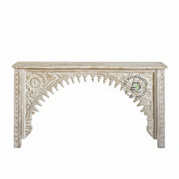 HANDCARVED ARCH DESIGN CONSOLE TABLE