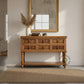 HERITAGE ELEPHANT CARVED STORAGE CONSOLE TABLE