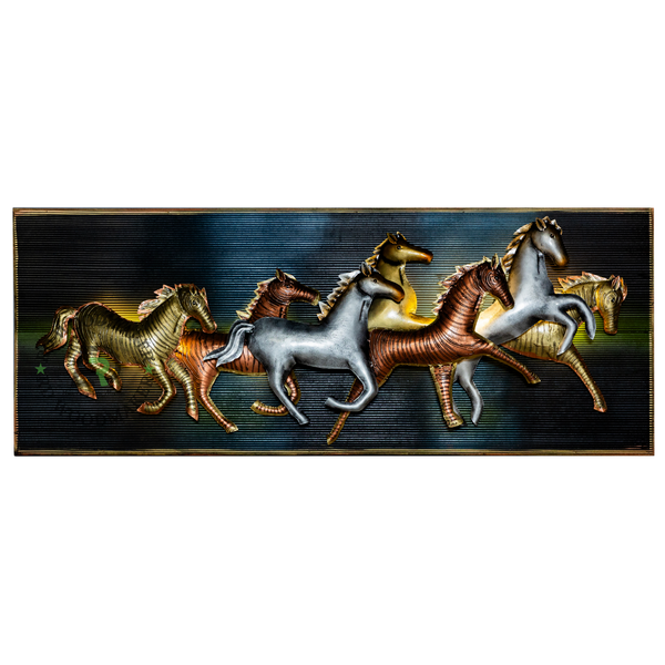 RUNNING HORSES METAL WALL DECOR