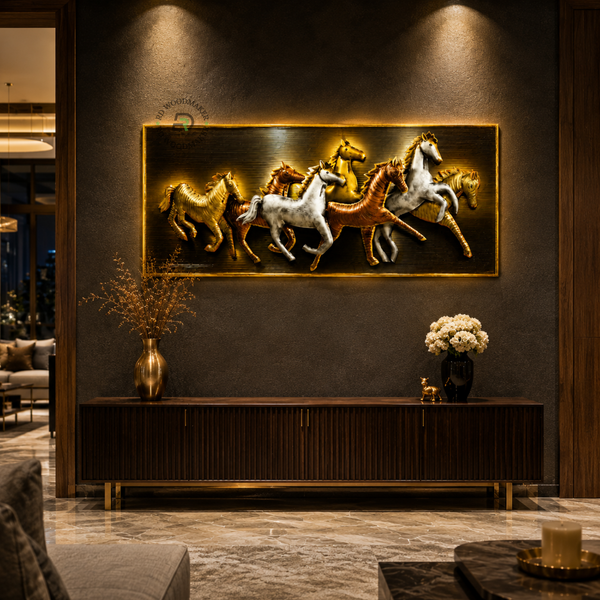 RUNNING HORSES METAL WALL DECOR