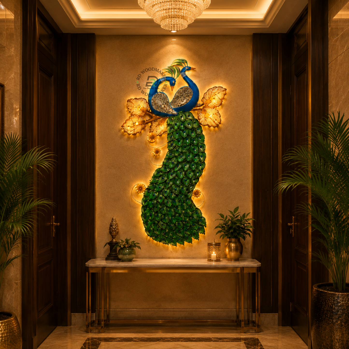 ROYAL PEACOCK METAL WALL DECOR