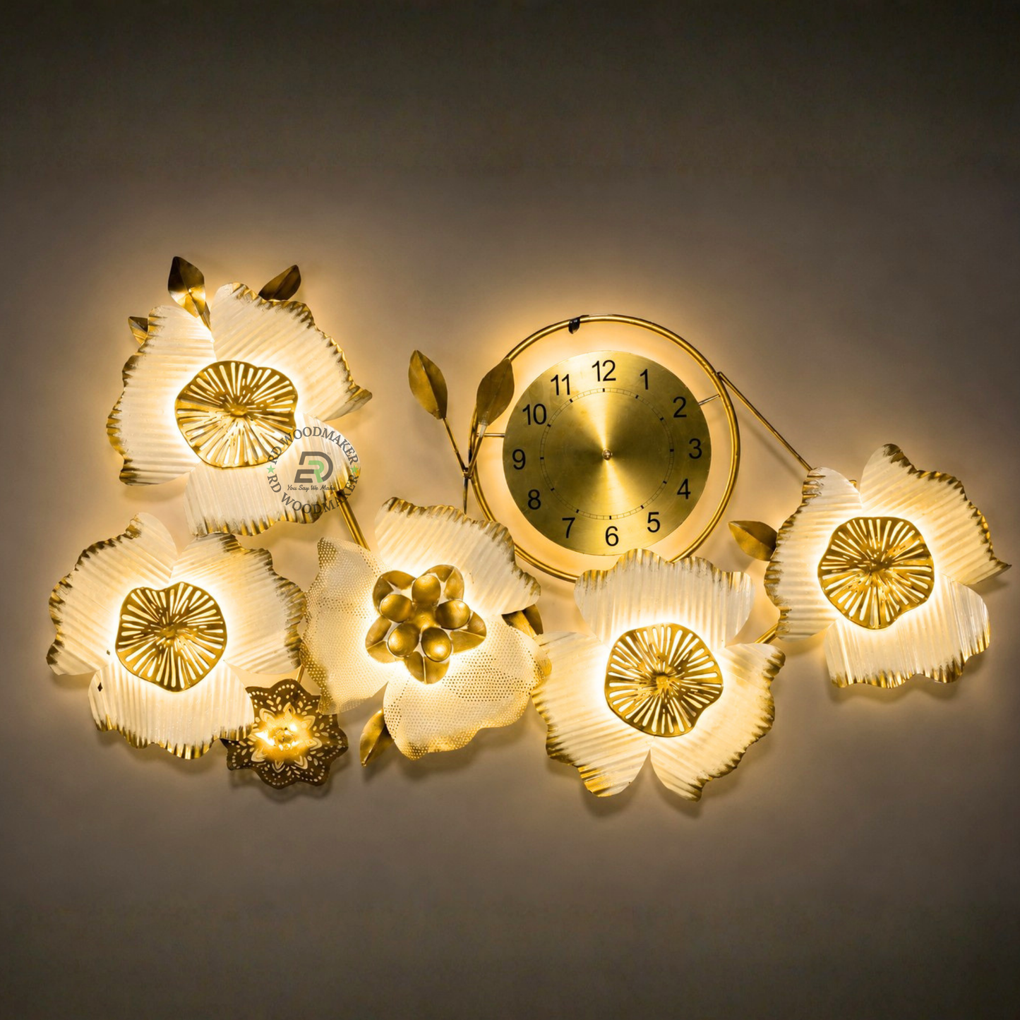 FLORAL METAL WALL CLOCK