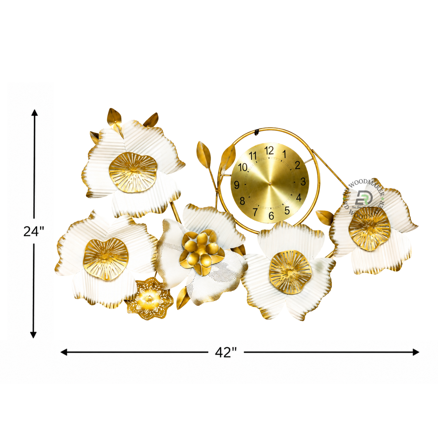 FLORAL METAL WALL CLOCK