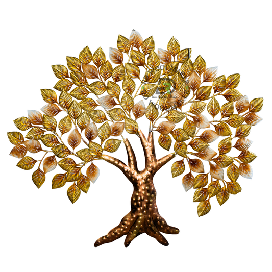 GOLDEN TREE OF LIFE METAL WALL DECOR