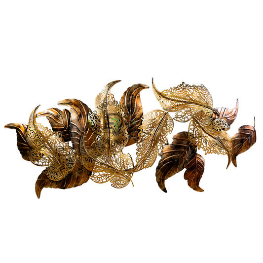 ELEGANT METALLIC LEAF WALL DECOR