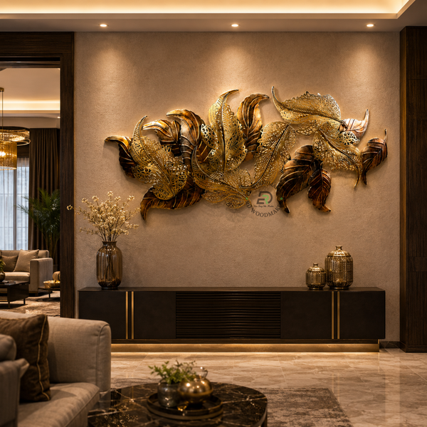 ELEGANT METALLIC LEAF WALL DECOR