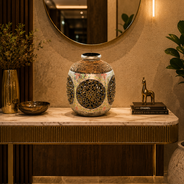 HANDCRAFTED DECORATIVE METAL VASE