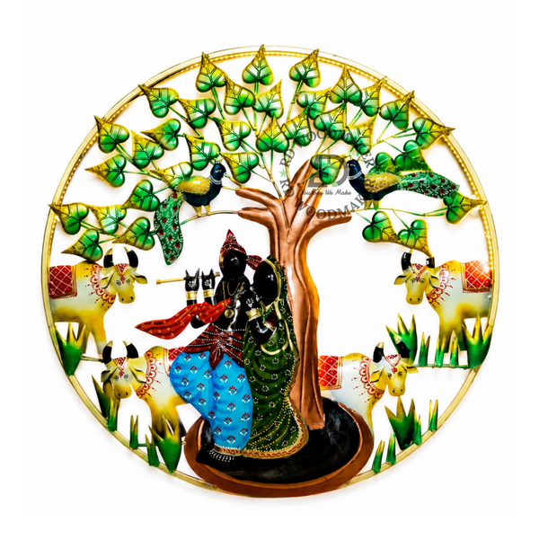 RADHA KRISHNA TREE OF LIFE METAL WALL ART