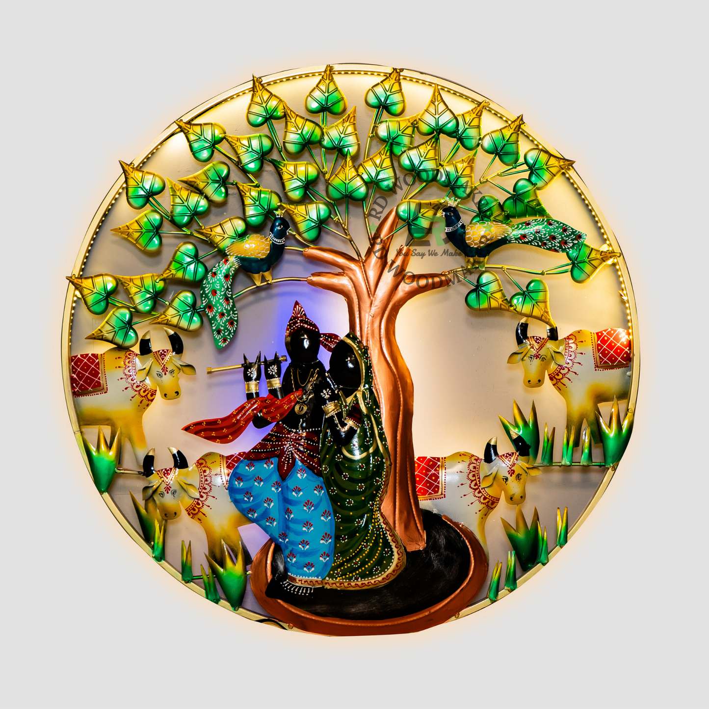 RADHA KRISHNA TREE OF LIFE METAL WALL ART
