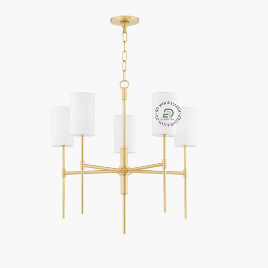 MODERN 5-LIGHT GOLD CHANDELIER