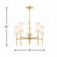 MODERN 5-LIGHT GOLD CHANDELIER