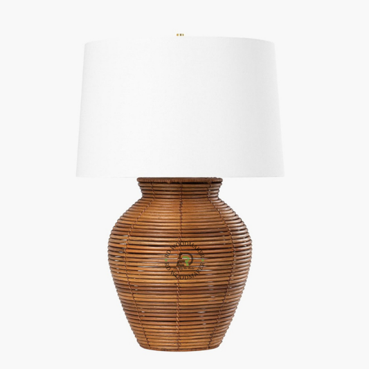 HANDWOVEN RATTAN TABLE LAMP