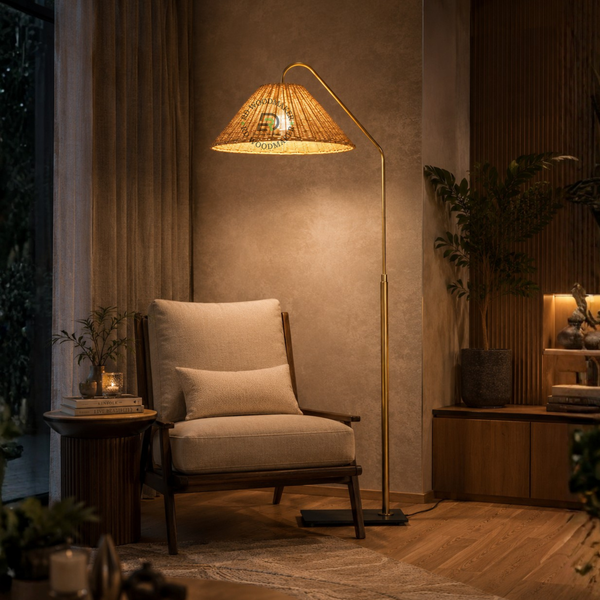 MODERN RATTAN FLOOR LAMP