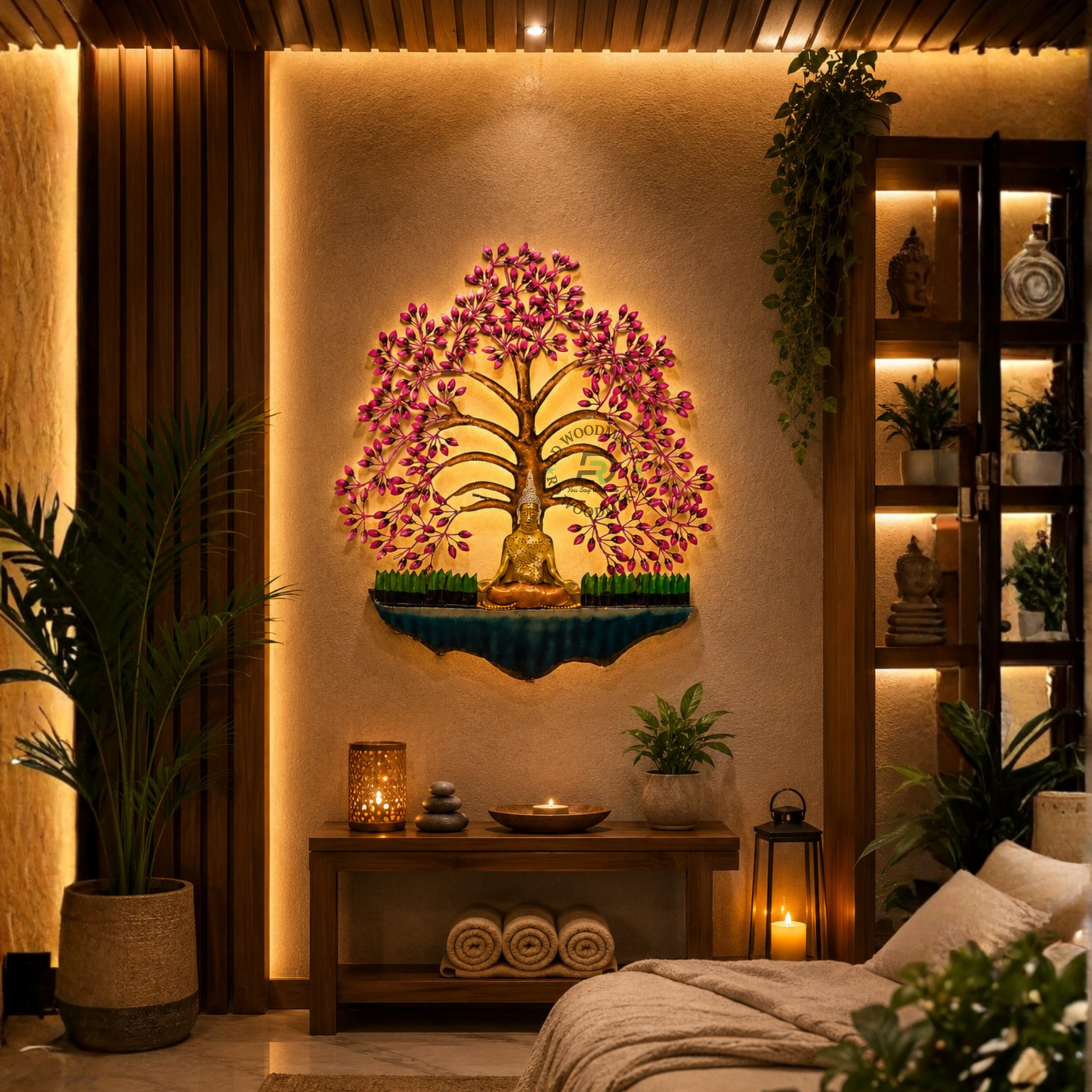 BUDDHA TREE METAL WALL DECOR