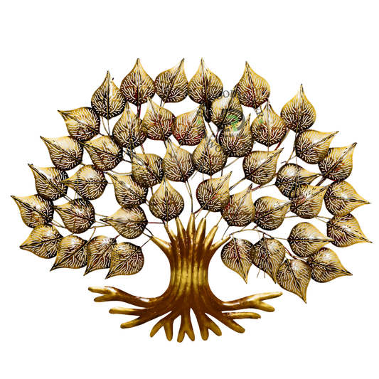 GOLDEN TREE OF LIFE METAL WALL DECOR
