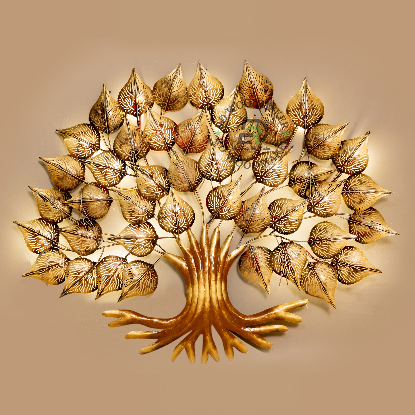 GOLDEN TREE OF LIFE METAL WALL DECOR