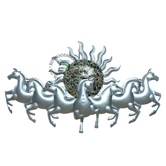 SEVEN RUNNING HORSES METAL WALL DECOR