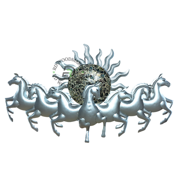 SEVEN RUNNING HORSES METAL WALL DECOR