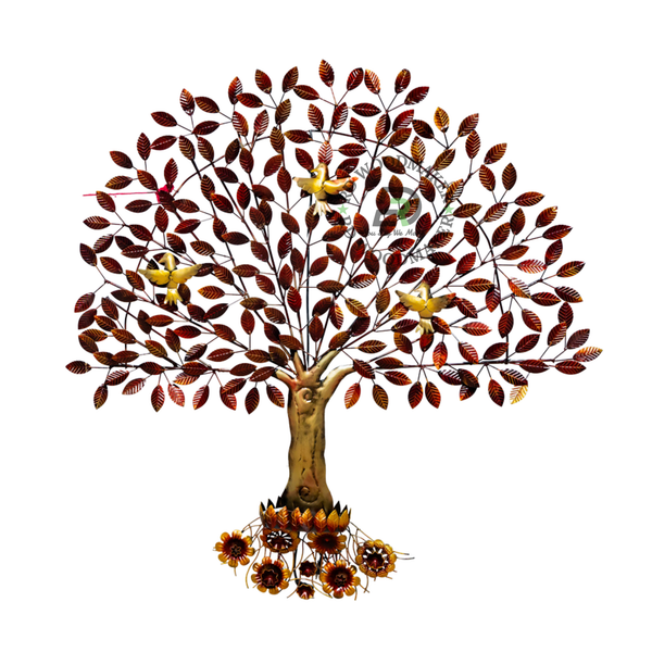 TREE OF LIFE WITH BIRDS METAL WALL DECOR