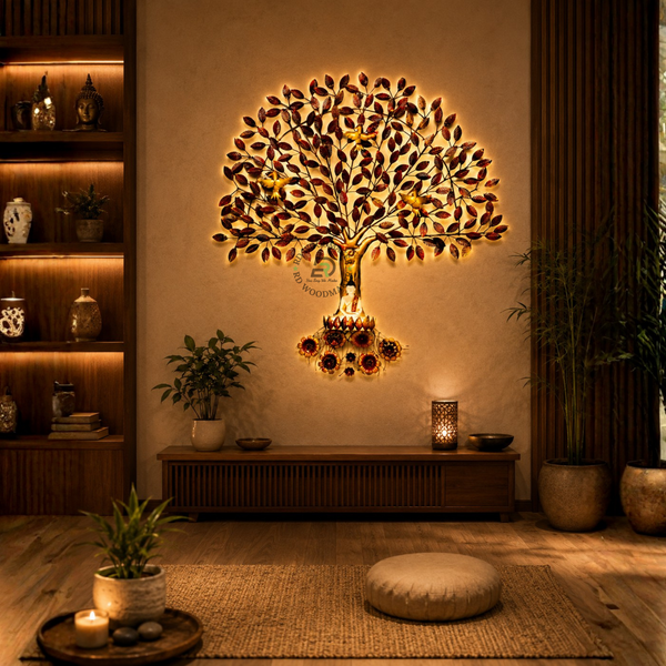 TREE OF LIFE WITH BIRDS METAL WALL DECOR