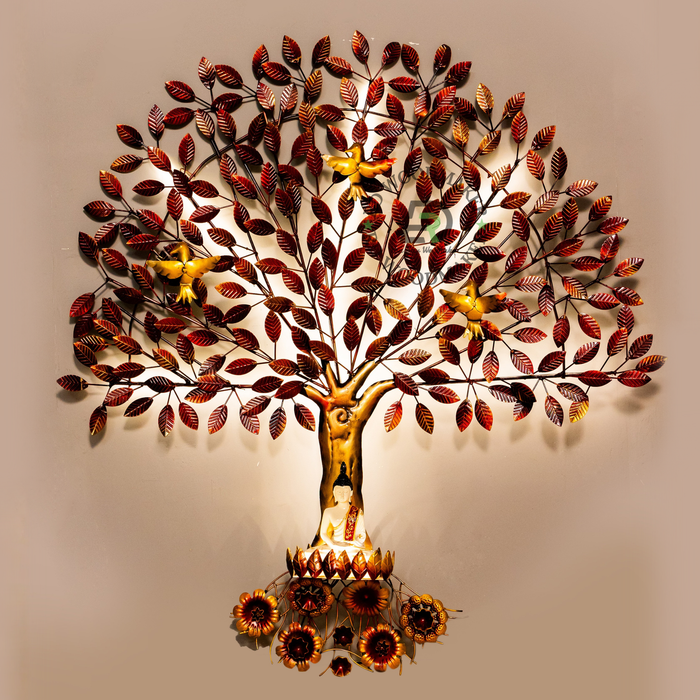 TREE OF LIFE WITH BIRDS METAL WALL DECOR