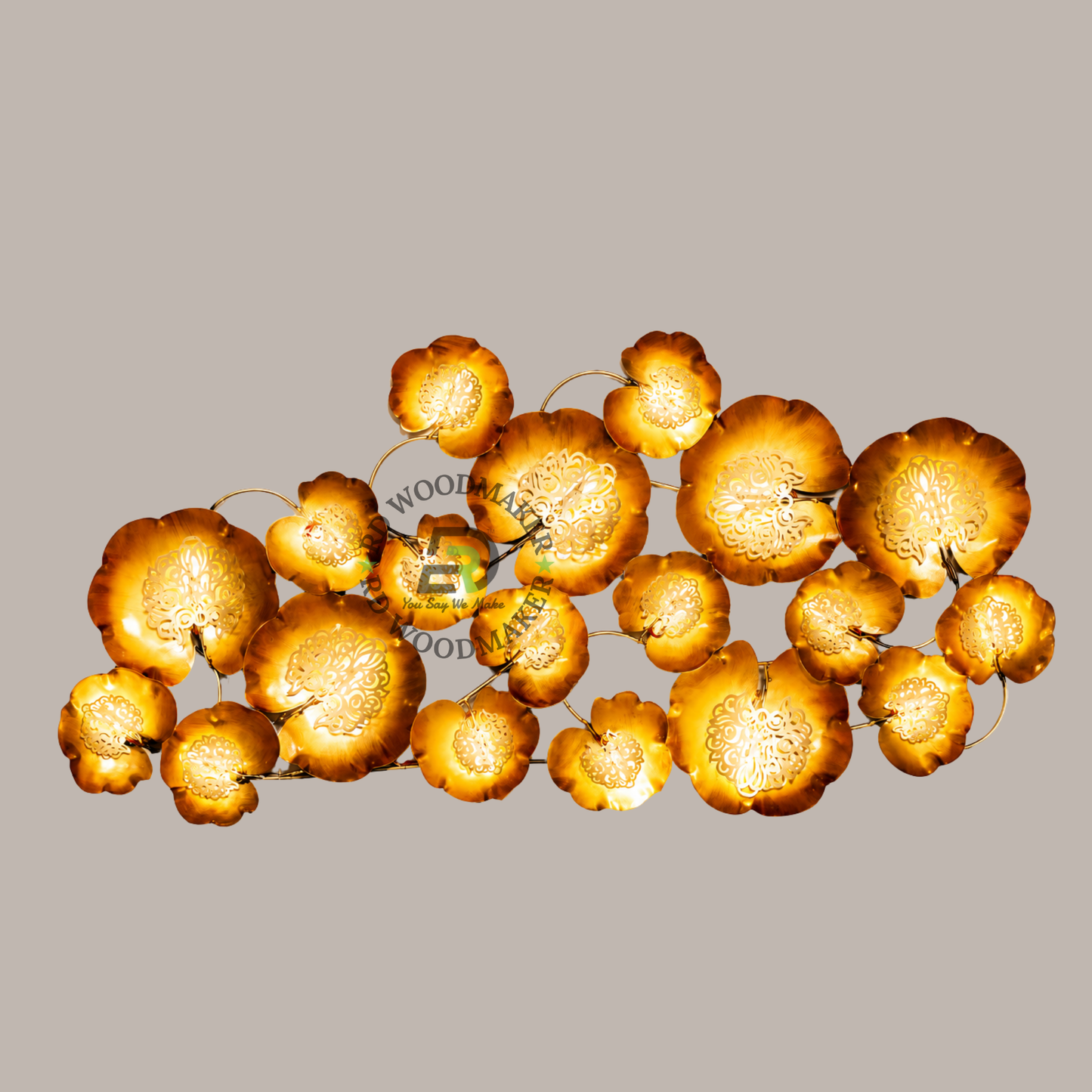 MODERN FLORAL METAL WALL DECOR