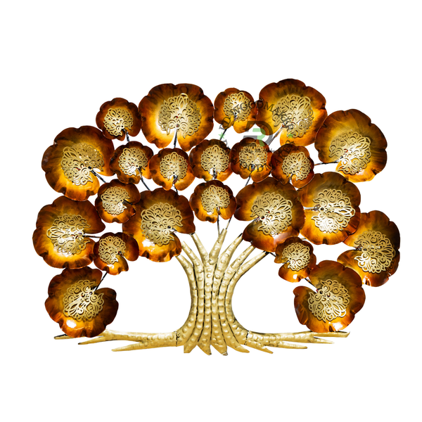 GOLDEN TREE OF LIFE METAL WALL DECOR