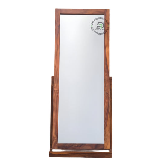 Solid Wood Floor Standing Full Length Mirror with Frame