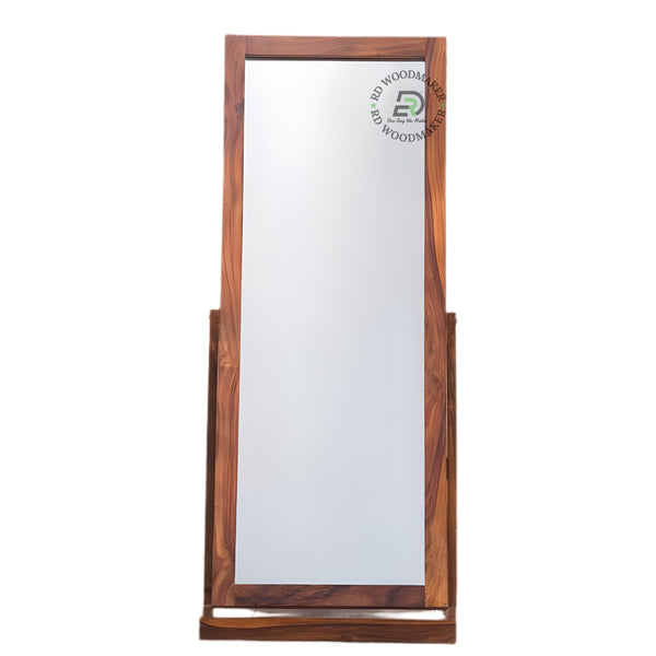 Solid Wood Floor Standing Full Length Mirror with Frame