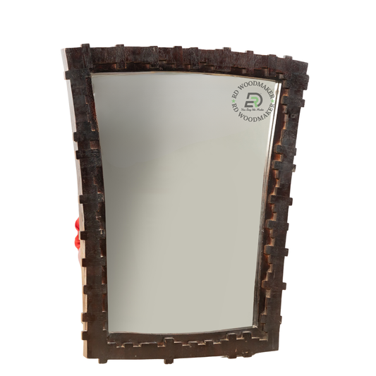 HANDCRAFTED WOODEN WALL MIRROR