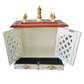 PREMIUM HAND PAINTED WOODEN HOME TEMPLE WITH DOUBLE DOORS & STORAGE DRAWERS