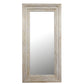 DISTRESSED WHITE CARVED FULL LENGTH WOODEN MIRROR