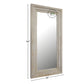 DISTRESSED WHITE CARVED FULL LENGTH WOODEN MIRROR