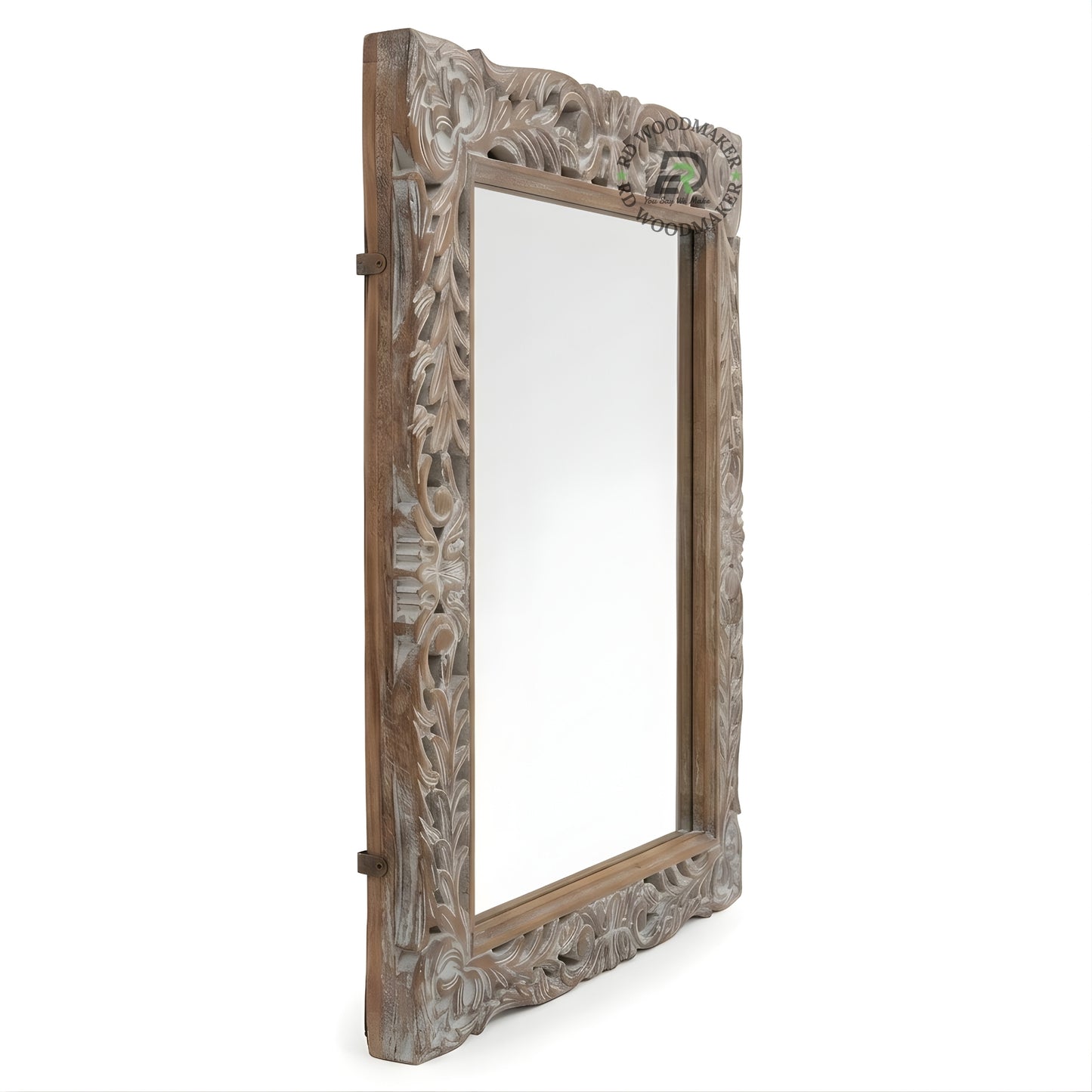 CLASSIC CARVED RECTANGULAR WOODEN MIRROR