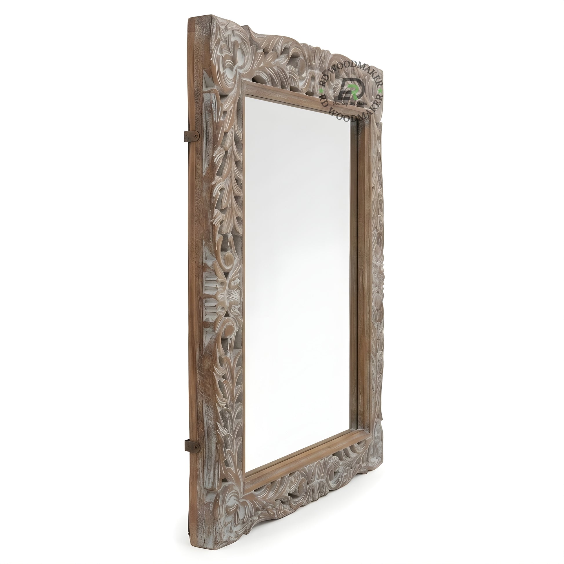 CLASSIC CARVED RECTANGULAR WOODEN MIRROR