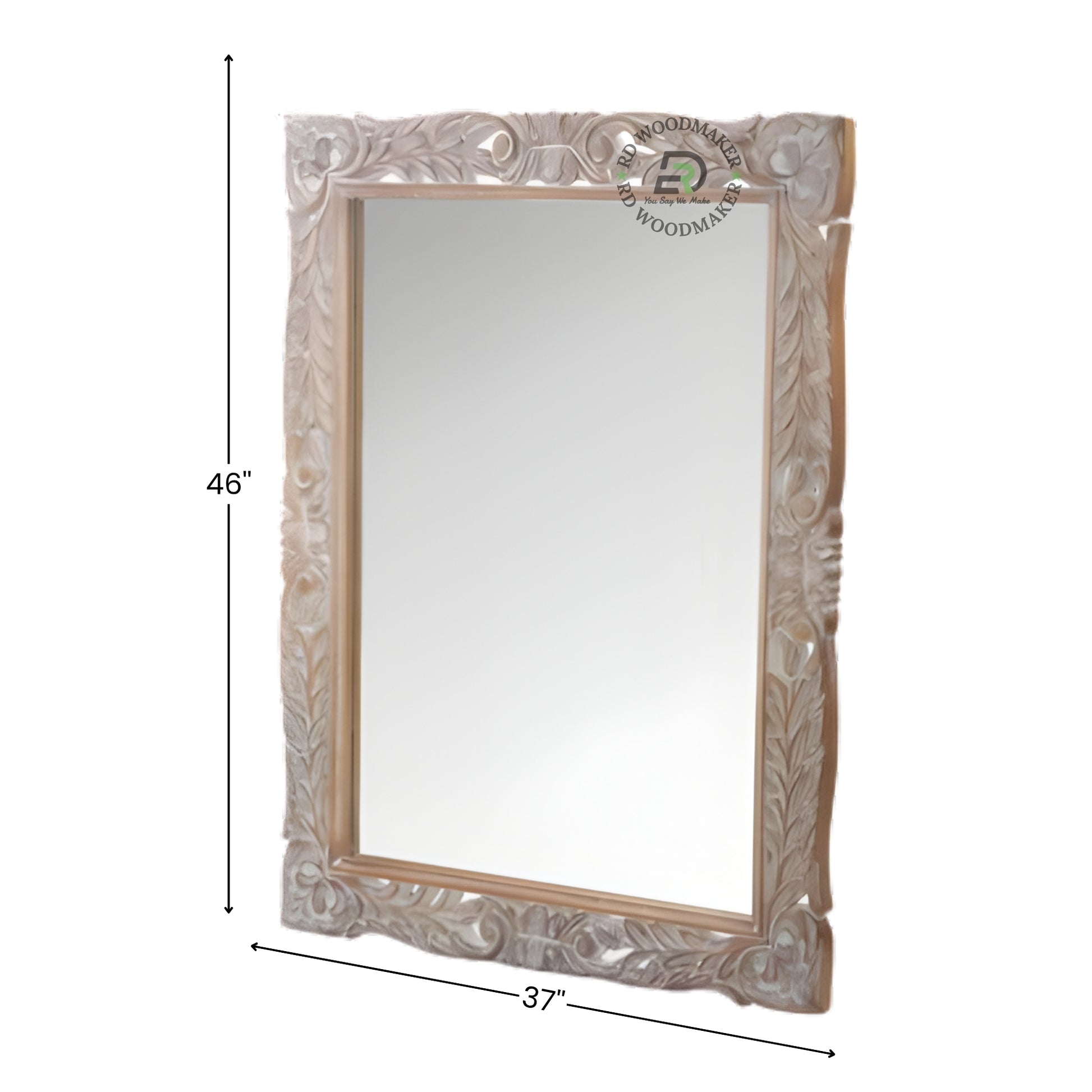 CLASSIC CARVED RECTANGULAR WOODEN MIRROR