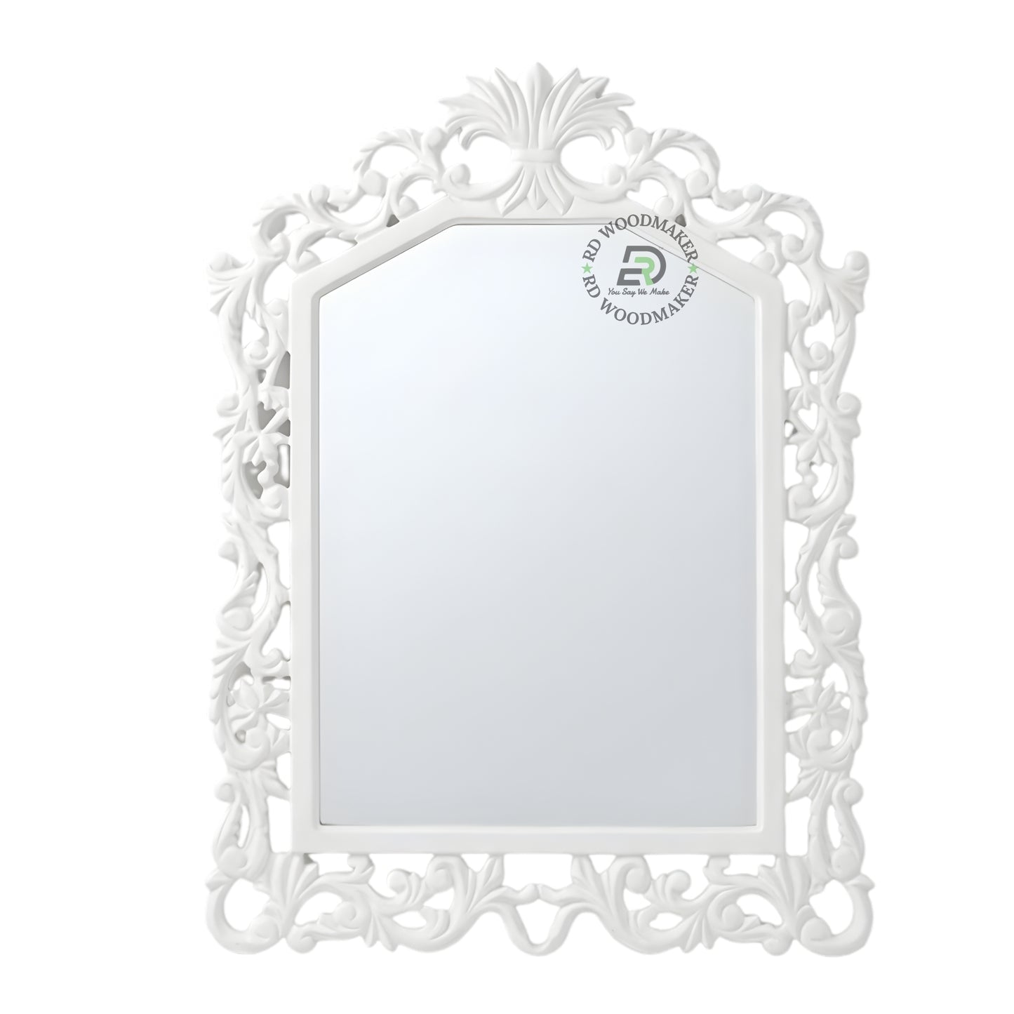 CLASSIC WHITE ORNATE ARCH FRAME WALL MIRROR