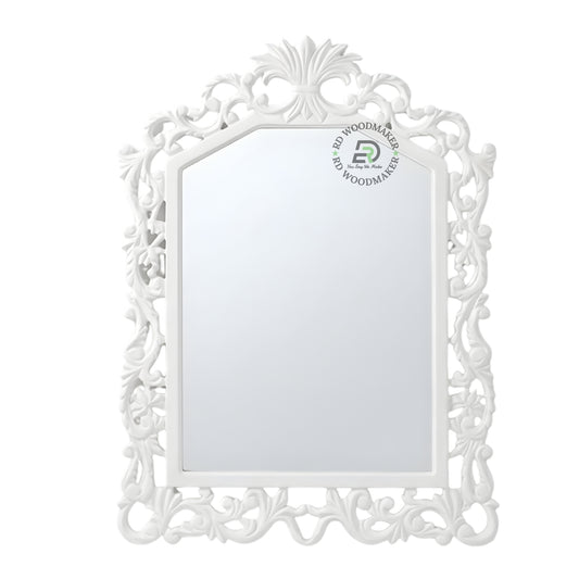 CLASSIC WHITE ORNATE ARCH FRAME WALL MIRROR