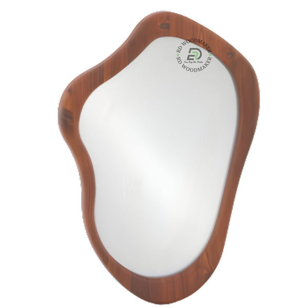 MODERN IRREGULAR SHAPED WOODEN WALL MIRROR