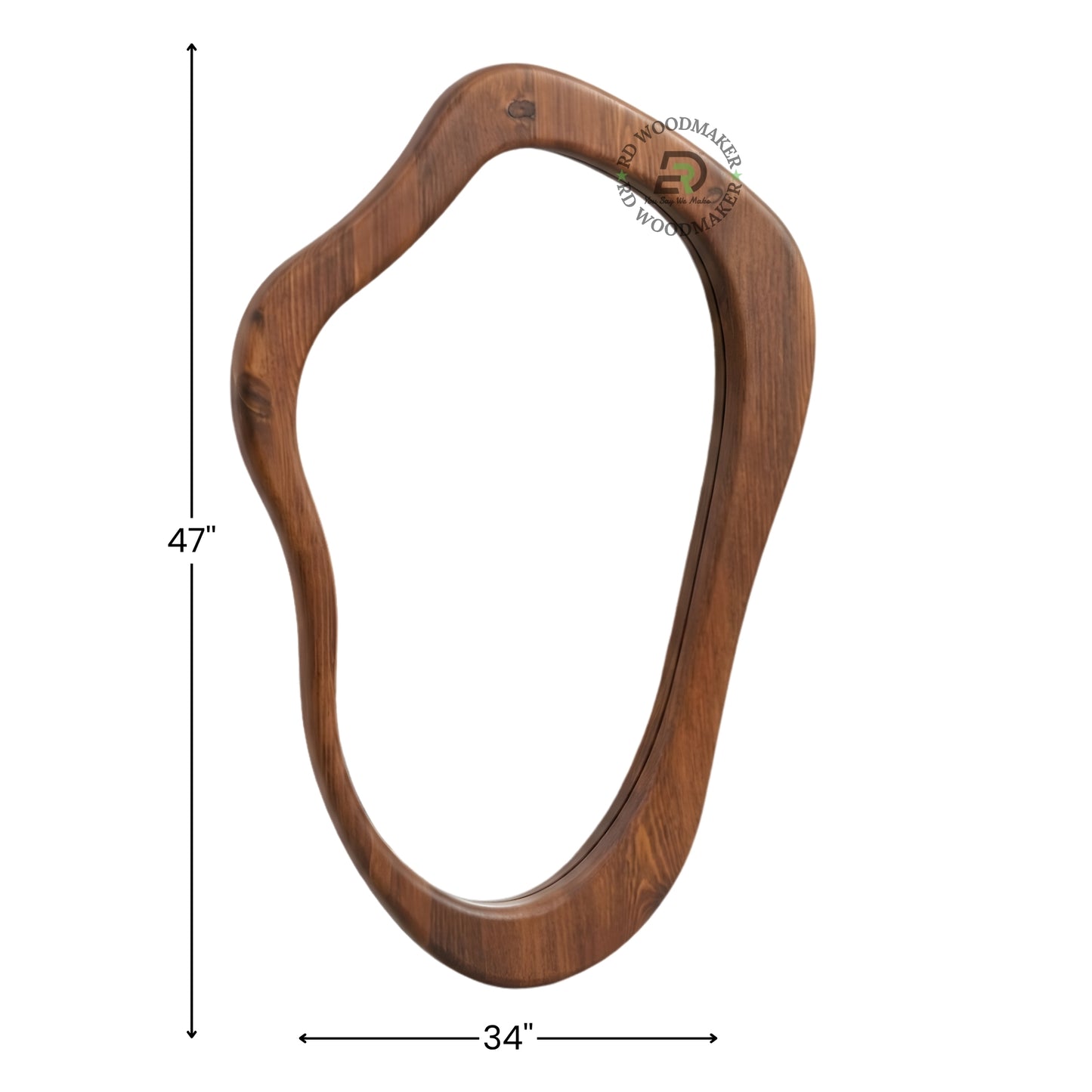 MODERN IRREGULAR SHAPED WOODEN WALL MIRROR