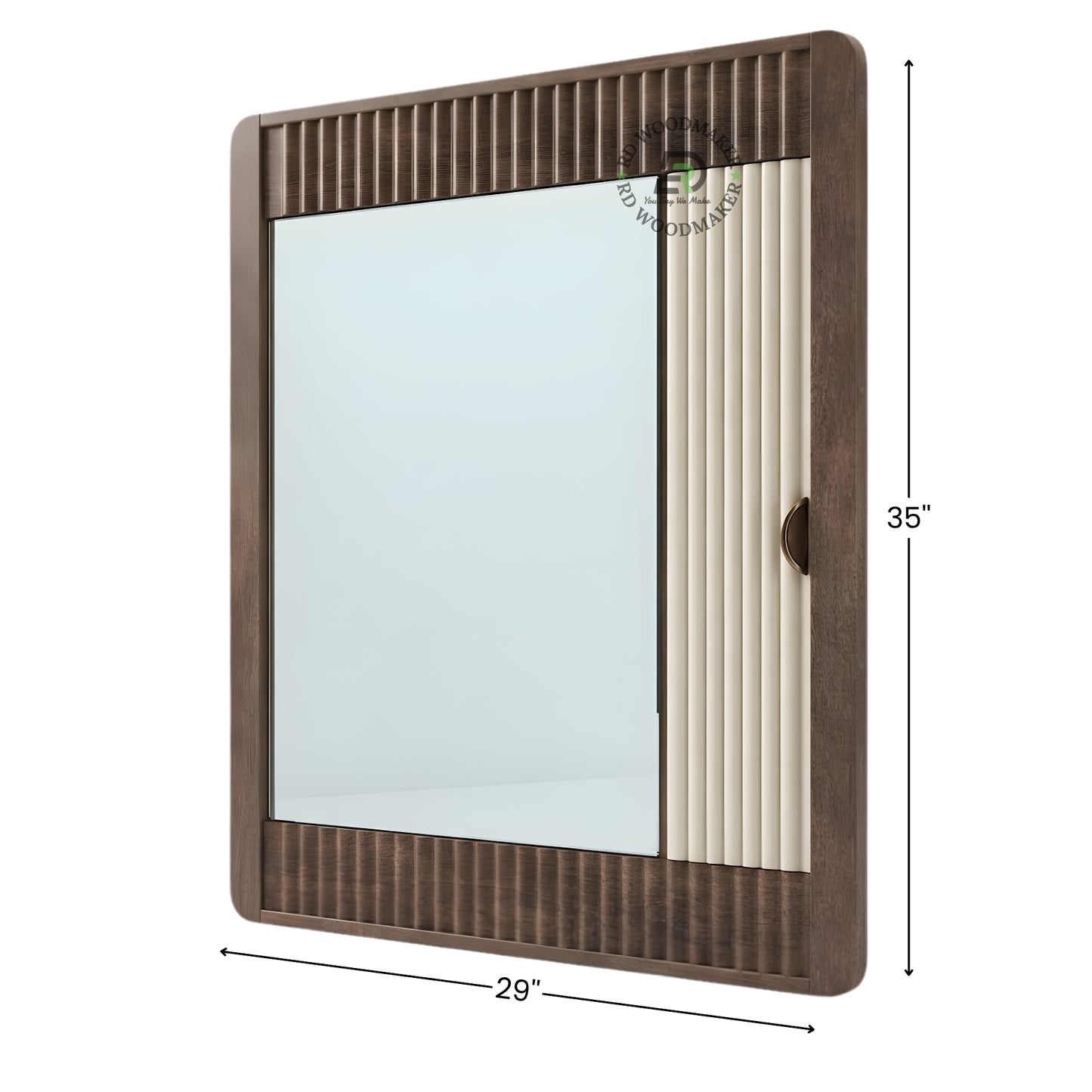 CONTEMPORARY SLIDING PANEL WOODEN WALL MIRROR