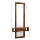Wooden Wall Mirror with Storage Drawer and Shelves