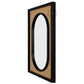 MODERN CANE PANEL OVAL FRAME WALL MIRROR