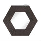 GEOMETRIC HEXAGONAL WOOD FRAME WALL MIRROR