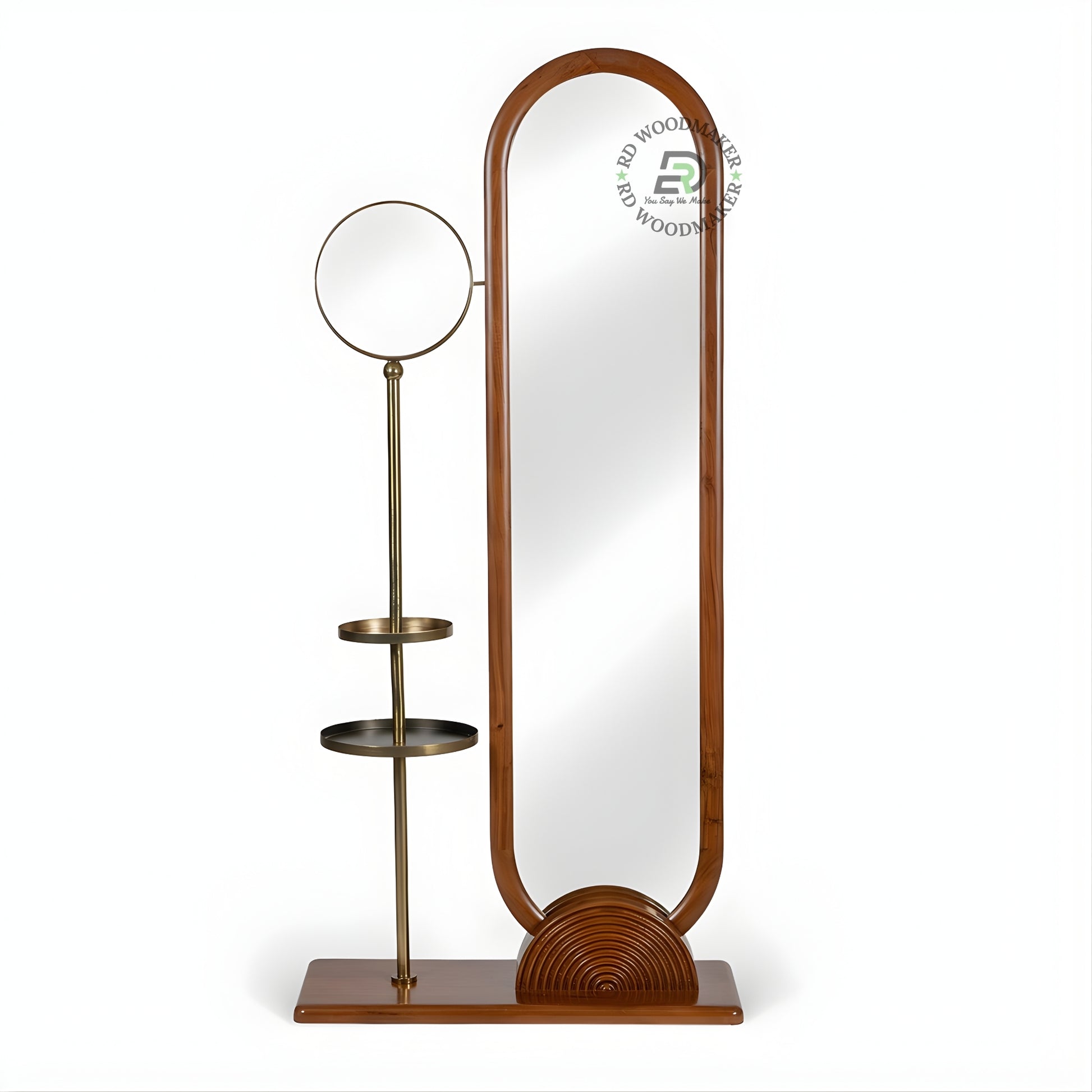 LUXURY FLOOR STANDING MIRROR WITH SIDE SHELVES
