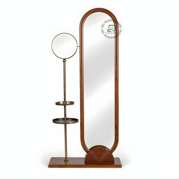 LUXURY FLOOR STANDING MIRROR WITH SIDE SHELVES